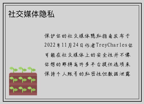 社交媒体隐私 
